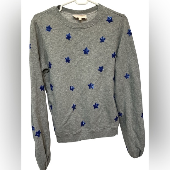 Rococo Sand Gray Sweatshirt with Sequin Blue Star Accents NWOT - Picture 1 of 6